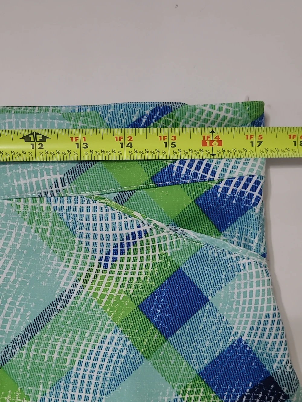 Coral Bay Blue, Green & White Abstract Plaid Skort with Zip Side size 10